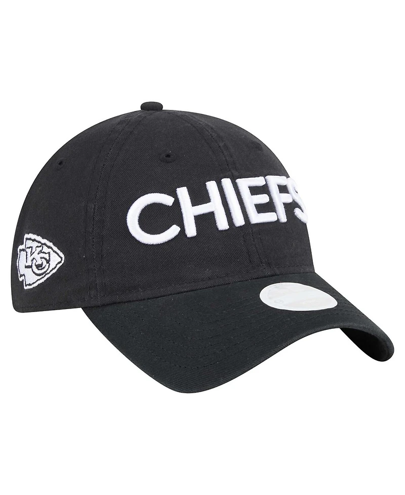 New Era Women's Black Kansas City Chiefs Cece 9TWENTY Adjustable Hat