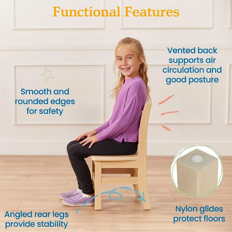 ECR4Kids 24in x 36in Rectangular Hardwood Table and Chair Set, 12in Seat Height
