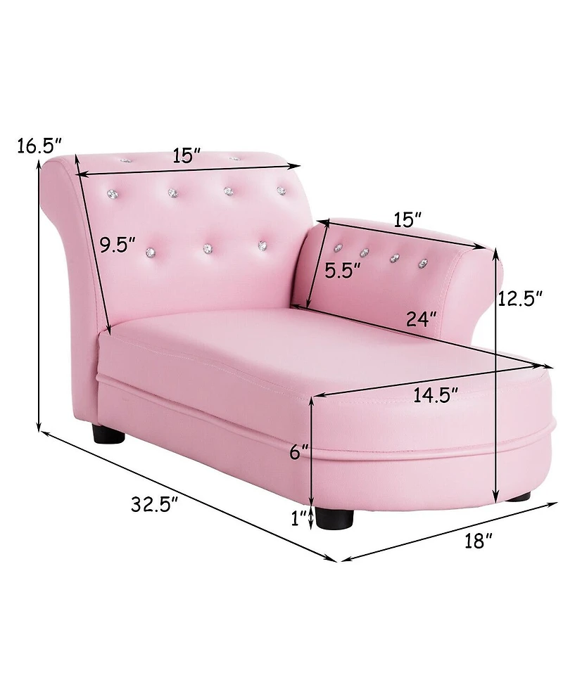 Gouun Armrest Relax Chaise Lounge Kids Sofa