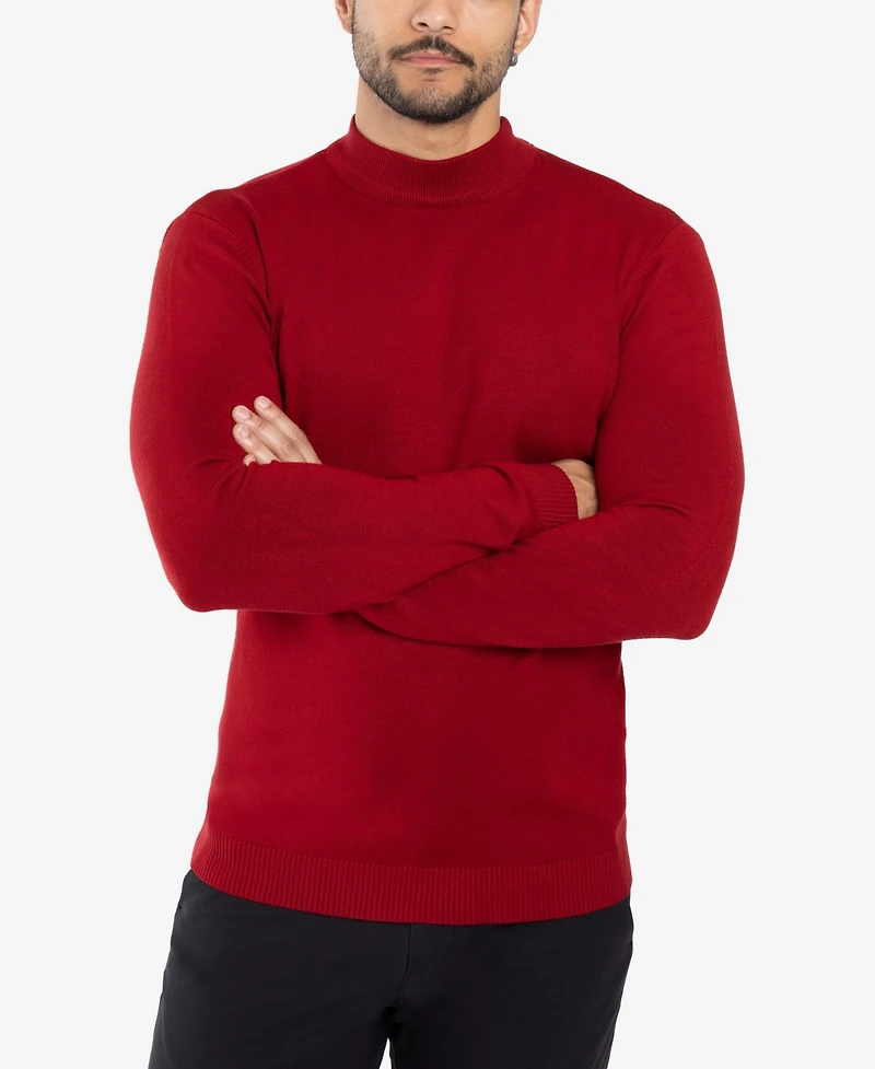 X-Ray Men's Basice Mock Neck Midweight Pullover Sweater