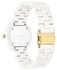 Calvin Klein Women's Ck Pure White Ceramic Watch Bracelet, 44mm