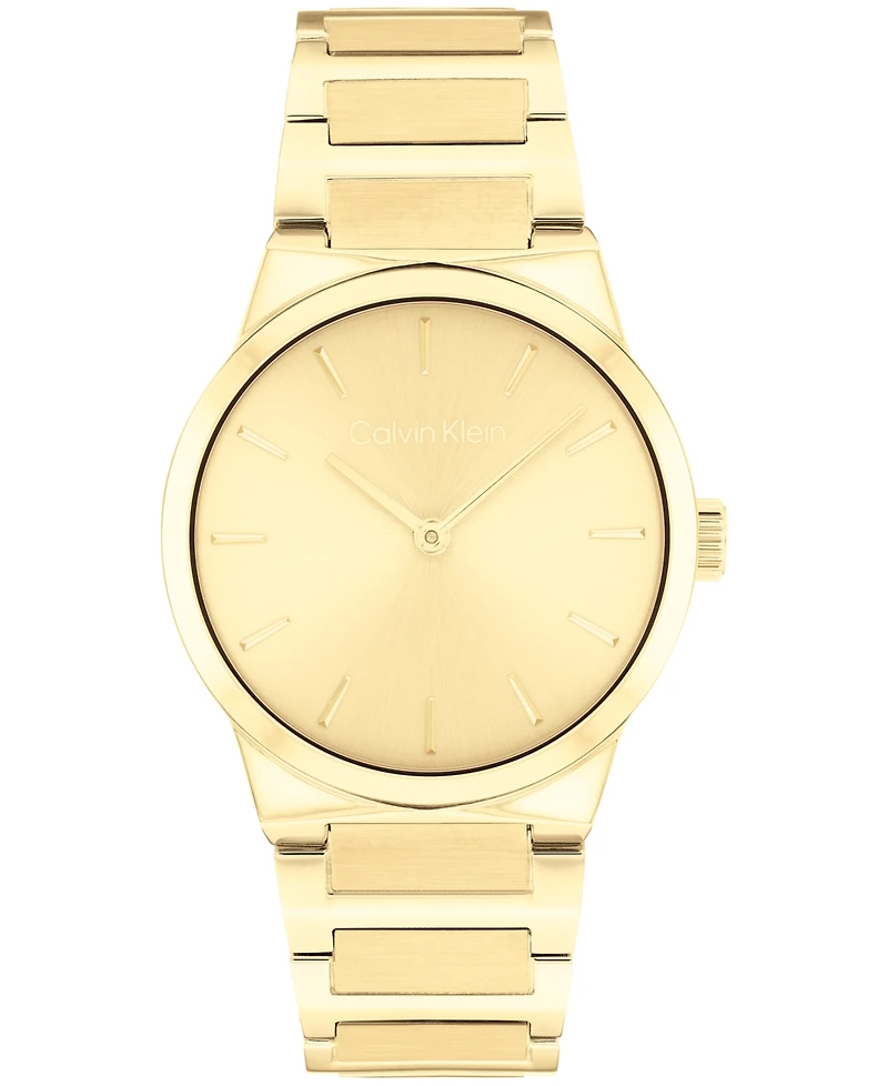 Calvin Klein Women's Ck Linear Elegance Gold Tone Stainless Steel Bracelet Watch