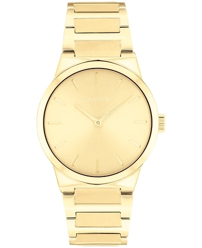 Calvin Klein Women's Ck Linear Elegance Gold Tone Stainless Steel Bracelet Watch