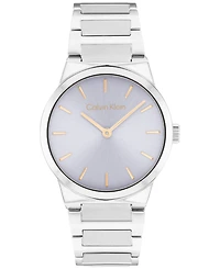 Calvin Klein Women's Ck Linear Elegance Silver Tone Stainless Steel Bracelet Watch, 32mm