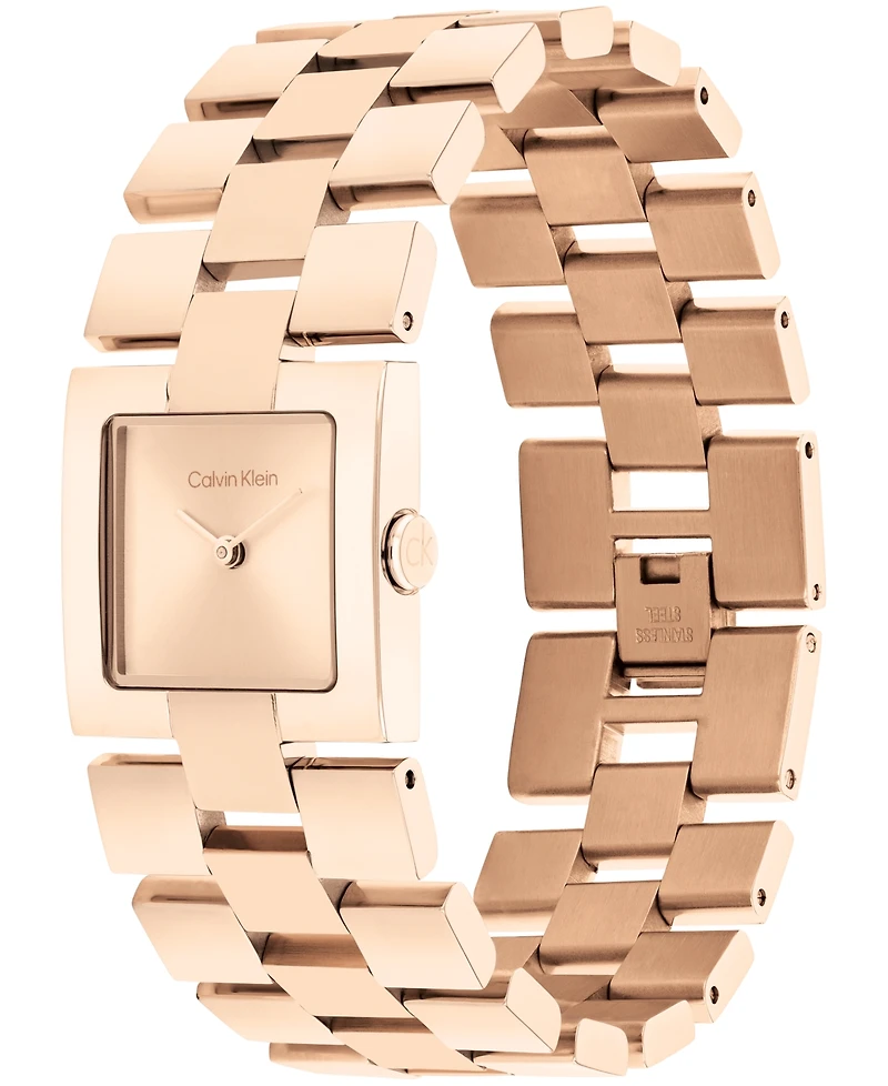 Calvin Klein Women's Ck Meridian Rose Gold Tone Stainless Steel Bracelet Watch, 22mm