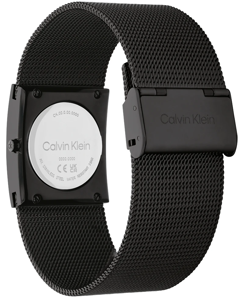 Calvin Klein Women's Ck Pulse Black Ionic Plated Mesh Bracelet Watch, 26.4mm