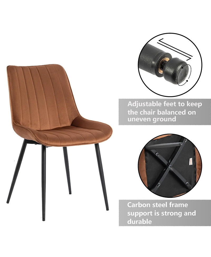 Dyhome Mid Century Dining Chairs, Upholstered Metal Side Chair