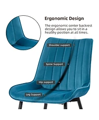 Dyhome Mid Century Dining Chairs, Upholstered Metal Side Chair