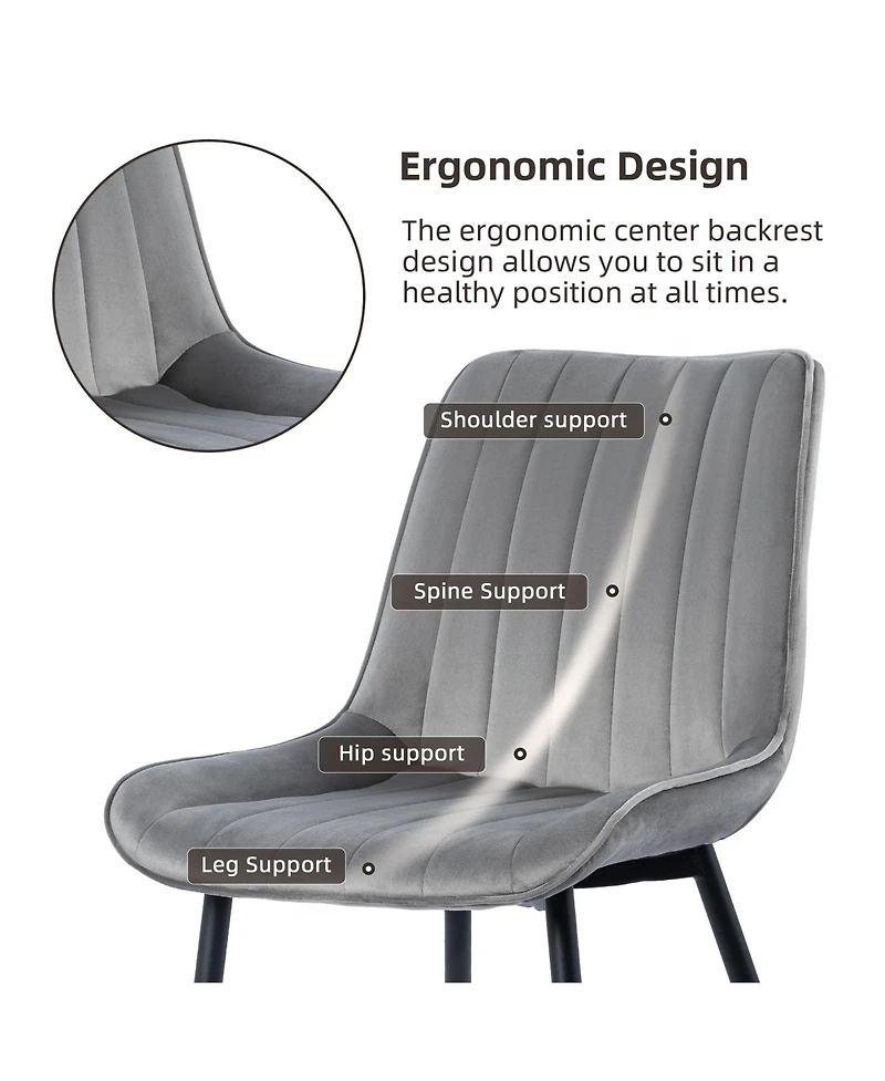 Dyhome Mid Century Dining Chairs, Upholstered Metal Side Chair