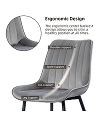 Dyhome Mid Century Dining Chairs, Upholstered Metal Side Chair