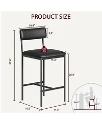 gaomon Dining Chairs Set of 2, Upholstered Dining Chairs with Back, Pu Leather Dining Kitchen Chair for Kitchen, Apartment, Dinner, Comfortable Seat,