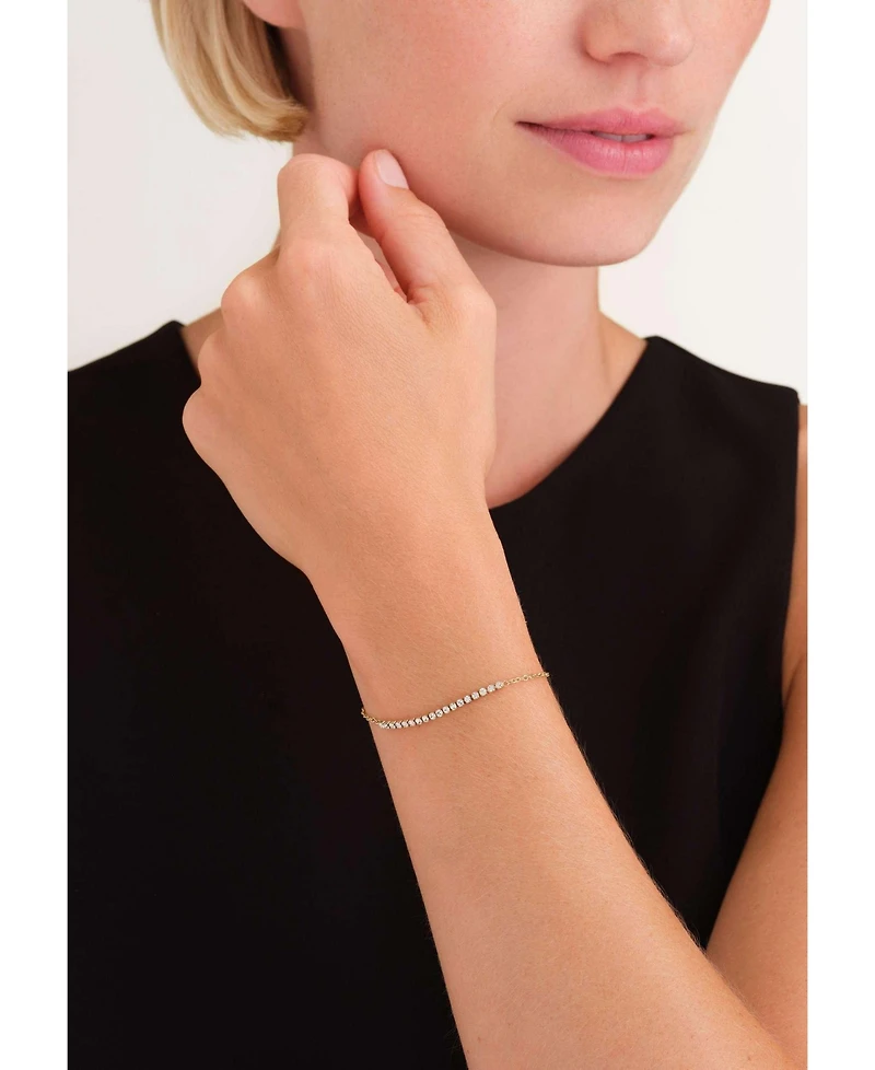 Rosefield Tennis Bracelet 14K Yellow Gold Plated Stainless Steel