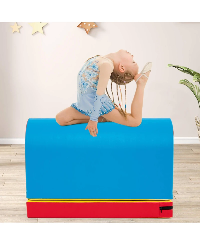 Mailbox Tumbling Mat Gymnastics Vaulting Box with Detachable Mat & Carrying Handle