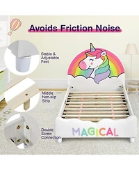 Children's Twin Size Upholstered Platform Bed – Single Bed Frame