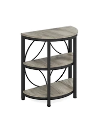 Tribesigns Half Circle Side & End Table with Storage Shelf Metal Frame, 26-Inch Tall Moon Table, Narrow Nightstand