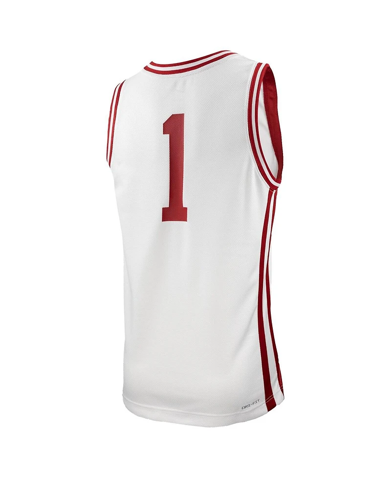 Nike Men's 1 White Arkansas Razorbacks Replica Basketball Jersey