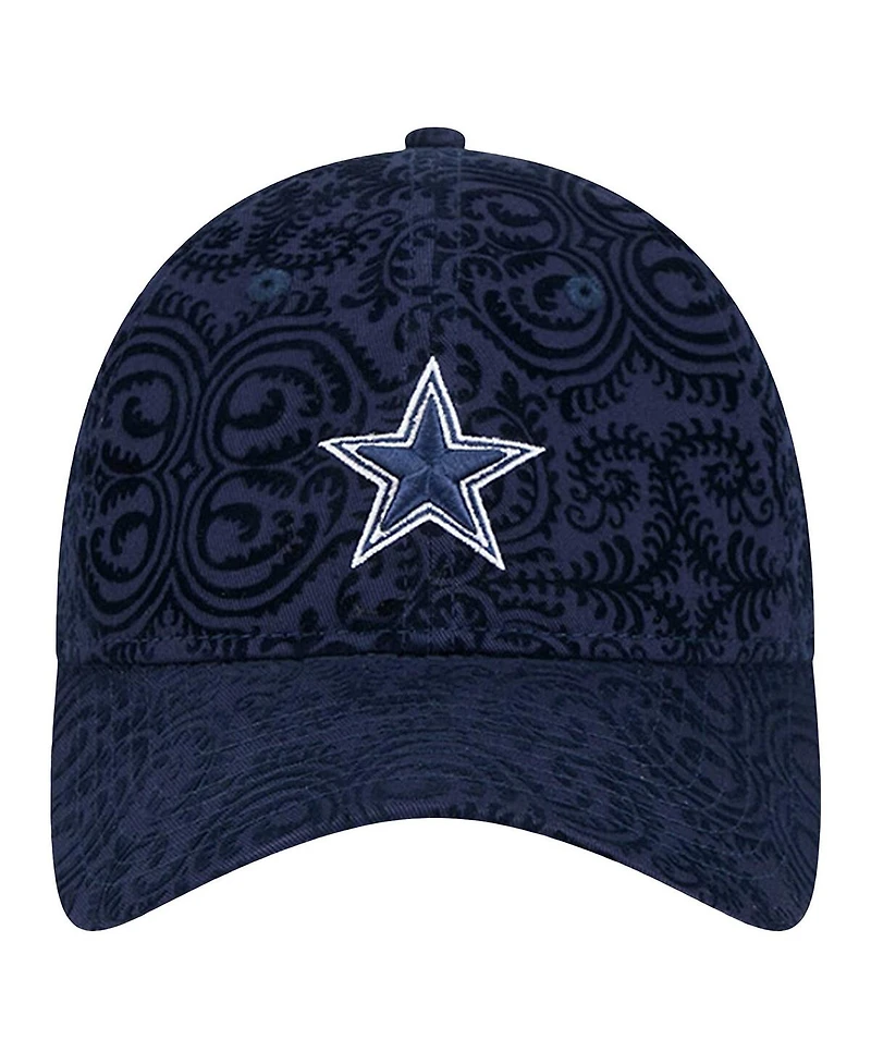 New Era Women's Navy Dallas Cowboys Sport Night Flair 9TWENTY Adjustable Hat