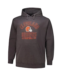 Fanatics Men's Heather Charcoal Cleveland Browns Big Tall Pullover Hoodie
