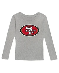 Outerstuff Preschool Heather Gray San Francisco 49ers Long Sleeve T-Shirt and Pants Sleep Set