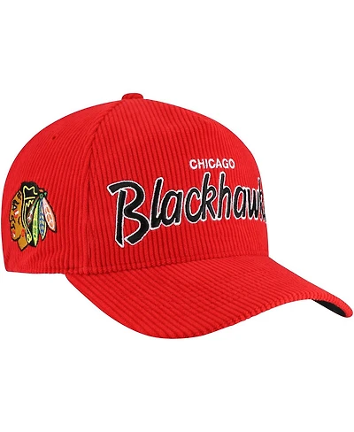 '47 Brand Men's Red Chicago Blackhawks Crosstown Corduroy Hitch Adjustable Hat