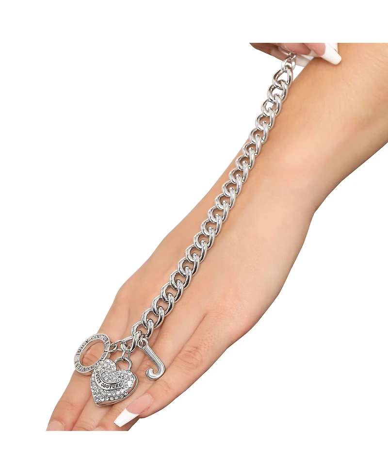 Juicy Couture Toggle Bracelet with Crystal Heart Charm