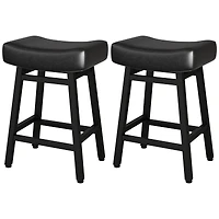 Dyhome Bar Stools Set of 2, 28 Inches Modern Counter Height with Curved Back Metal Legs, Upholstered Tall Barstools for Kitchen Island, Caf
