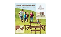 Slickblue 6-Person Outdoor Picnic Table for Comfortable and Stylish Outdoor Dining