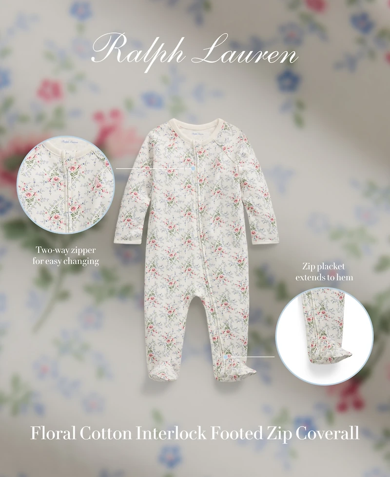 Polo Ralph Lauren Baby Cotton Floral Footed Coverall