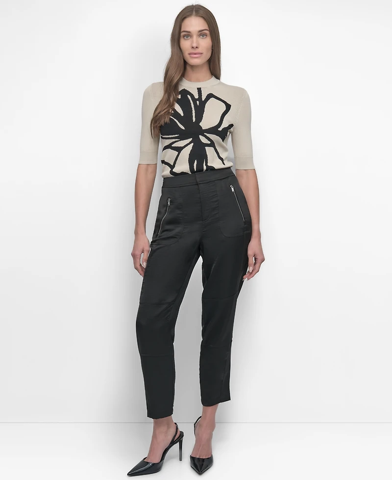 Dkny Women's Elastic Waist-Back Zipper Trousers