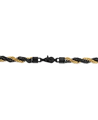 Esquire Men's Jewelry Intertwined Rope Link 22" Chain Necklace in Black & Gold-Tone Ion-Plated Stainless Steel, Exclusively at Macy's