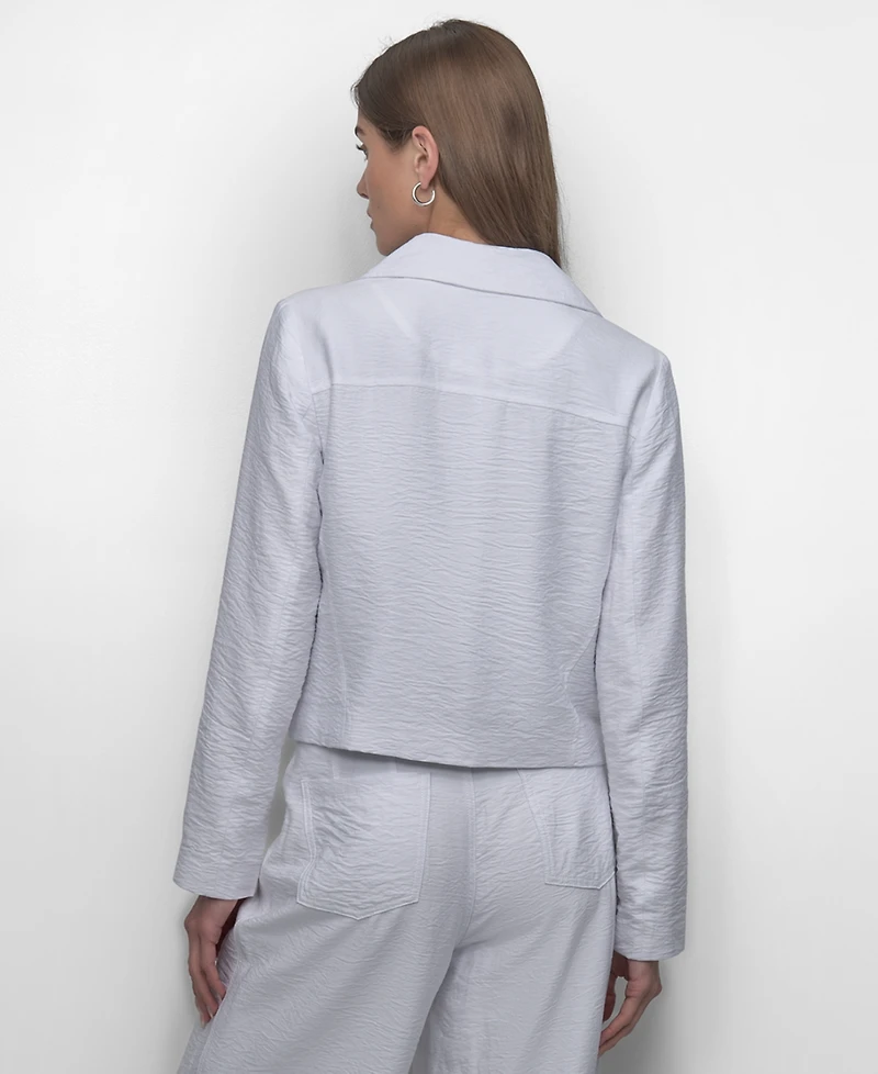 Dkny Women's Zipper Detailed Crinkle Jacket