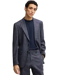 Boss by Hugo Men's Patterned Wool Blend Slim-Fit Jacket