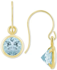 Macy's Created Sapphire Oval Stud Earrings (1-1/2 ct. t.w.) 10k Yellow Gold (Also Additional Gemstones)