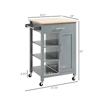 Slickblue Compact Kitchen Island Cart on Wheels for Convenient and Mobile Kitchen Storage