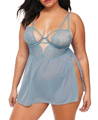 Adore Me Plus Rae Unlined Babydoll & G-String Set Lingerie