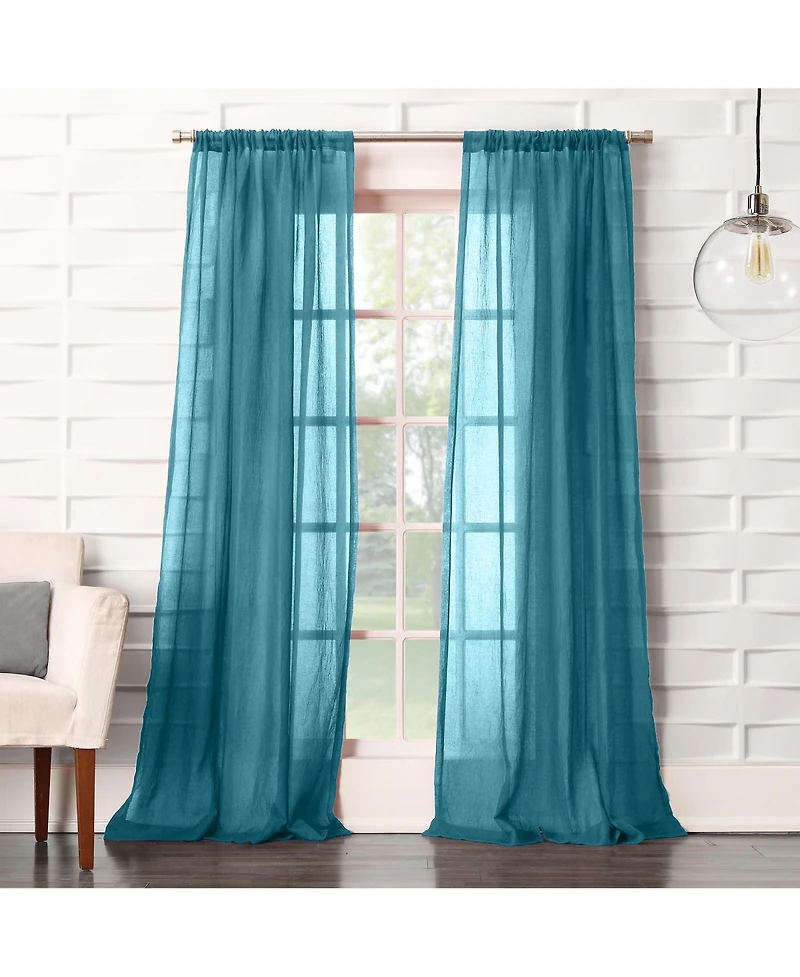 Silvia Crushed Texture Semi-Sheer Rod Pocket Curtain Panel