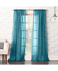 Silvia Crushed Texture Semi-Sheer Rod Pocket Curtain Panel