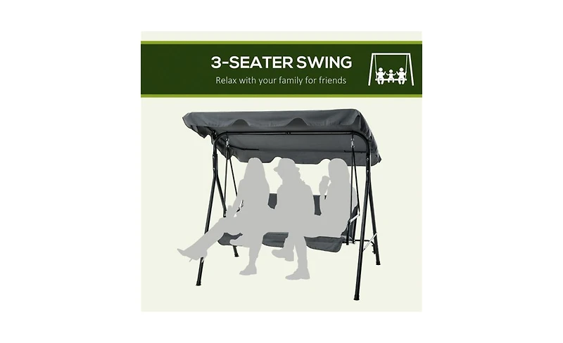 Slickblue 3-Seat Outdoor Patio Swing Chair