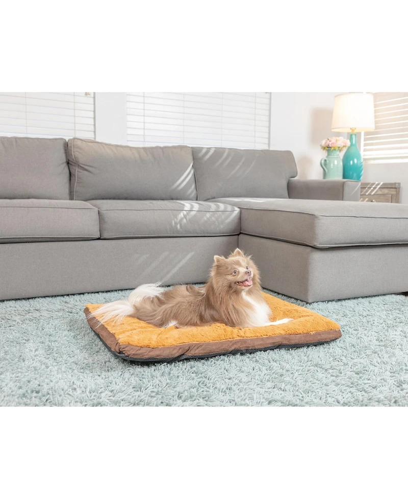 Armarkat M05HKF/Zs-m Medium Pet Bed Mat with Poly Fill Cushion in Mocha and Earth Brown - Waterproof Lining for Easy Spot Cleaning