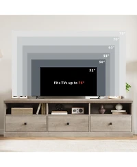 gaomon Tv Stand for 75 Inch Tv, Mid-Century Modern Entertainment Center
