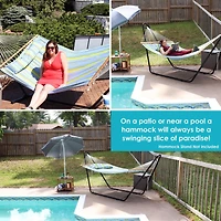 Two-Person Quilted Fabric Hammock with Spreader Bars