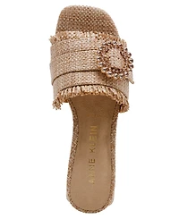 Anne Klein Women's Nahla Embellished Buckle Block Heel Dress Sandals
