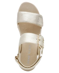 Anne Klein Women's Evanti Buckle Double Strap Sporty Sandals