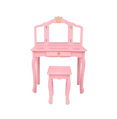 Slickblue Charming Children's Dressing Table with Storage for Kids' Room