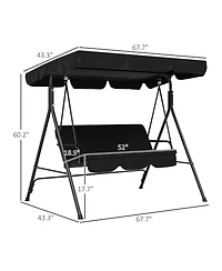 Slickblue 3-Seat Outdoor Patio Swing Chair with Cushions for Relaxation and Comfortable Outdoor Seating