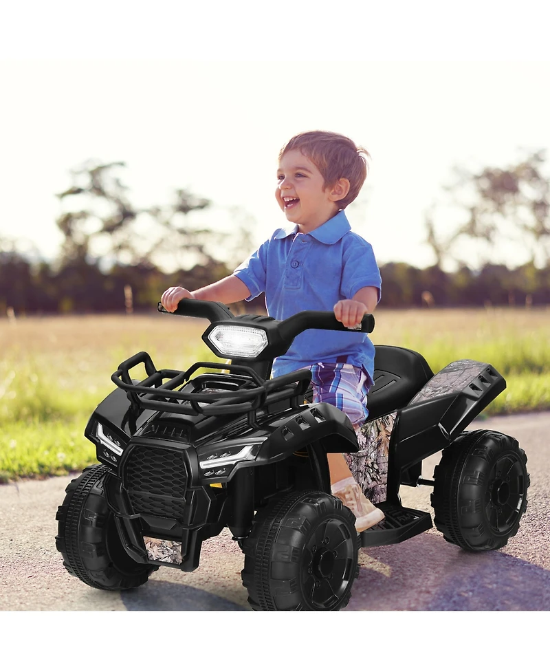 Gymax 6V 4 Wheels Atv Quad Ride On Car Kids Ride-On Toy w/ Music Horn Led Light Pink