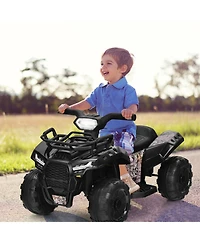 Gymax 6V 4 Wheels Atv Quad Ride On Car Kids Ride-On Toy w/ Music Horn Led Light Pink