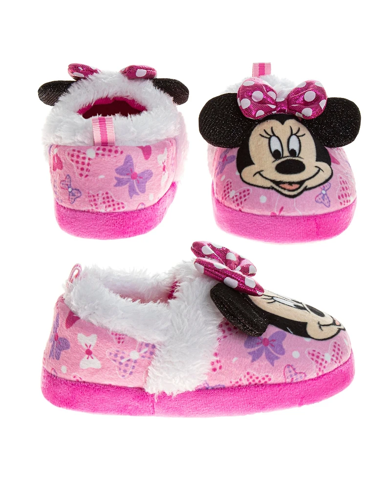 Disney Toddler and Little Girls Minnie Mouse Dual Sizes Slippers
