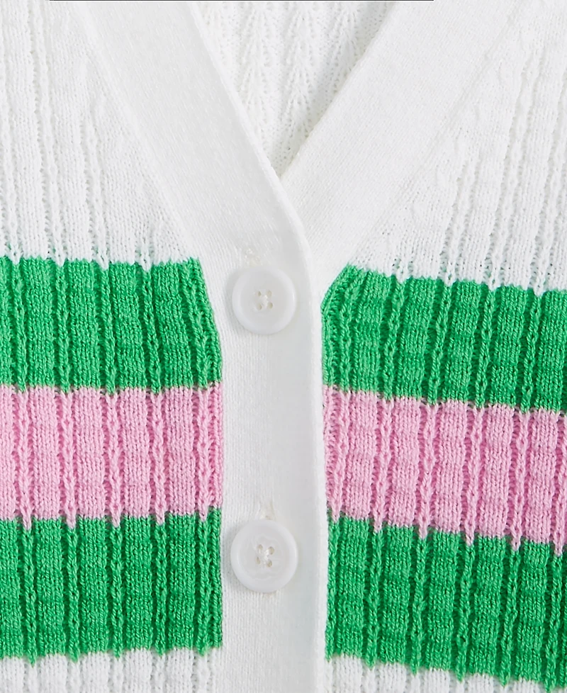 Epic Threads Little & Big Girls Sporty Stripe Cardigan, Exclusively at Macy's