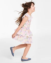 Rare Editions Toddler and Little Girls Floral Eyelet Drop Waist Dress